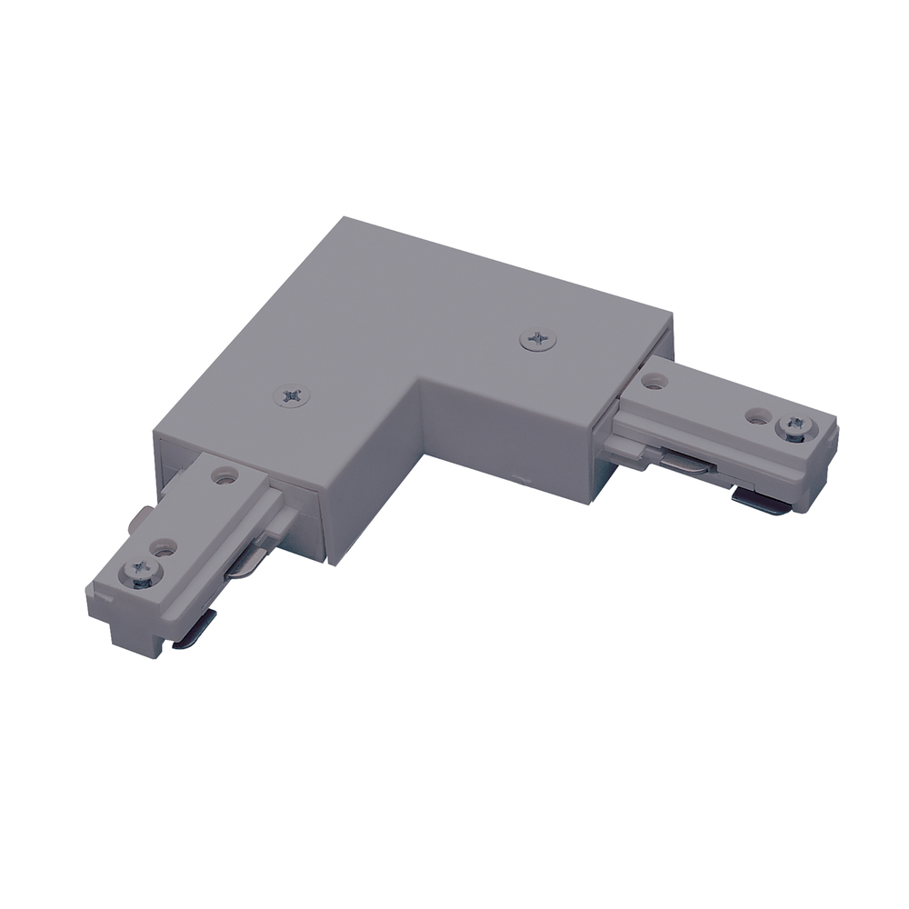L-Connector for Two-Circuit Track (Left or Right Polarity), Silver Finish