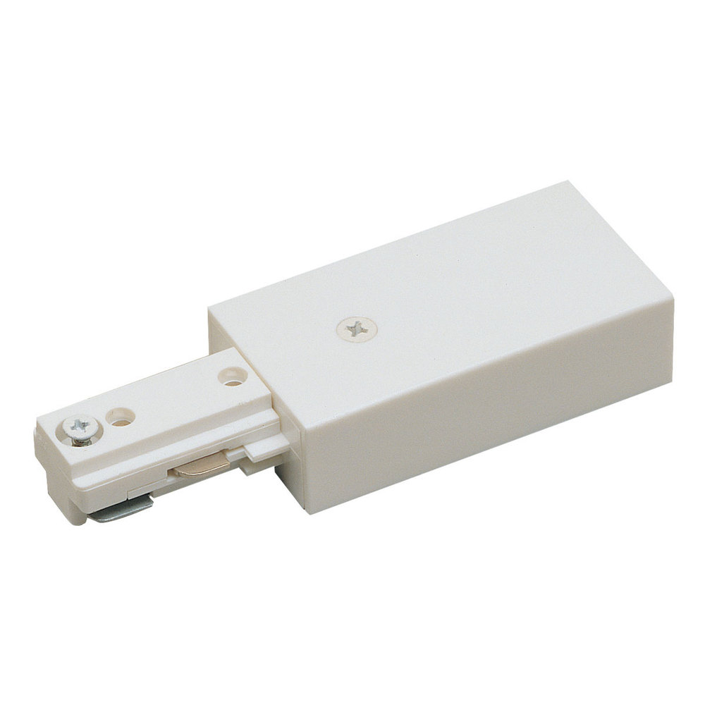 Live End Feed for Two-Circuit Track (Left Polarity), White Finish