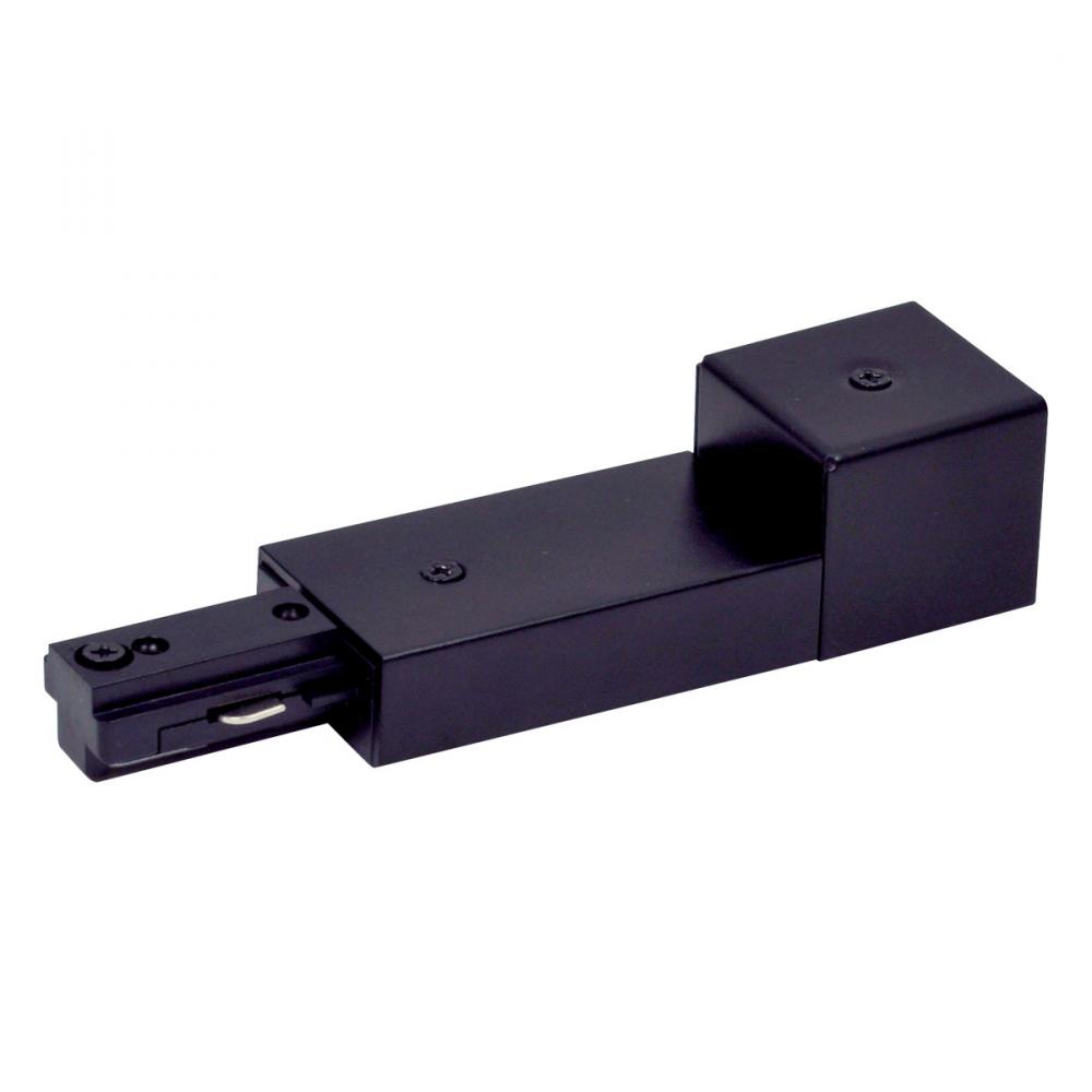 Live End Conduit Feed for Two-Circuit Track (Left Polarity), Black Finish