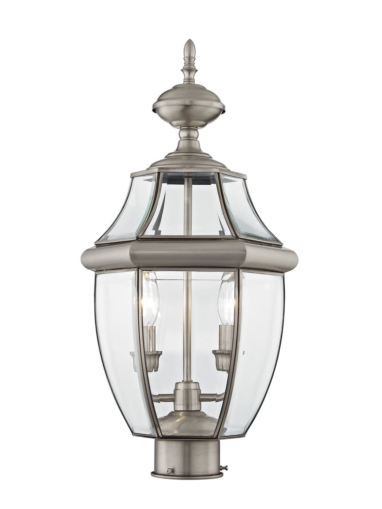 2 Light BN Outdoor Post Lantern