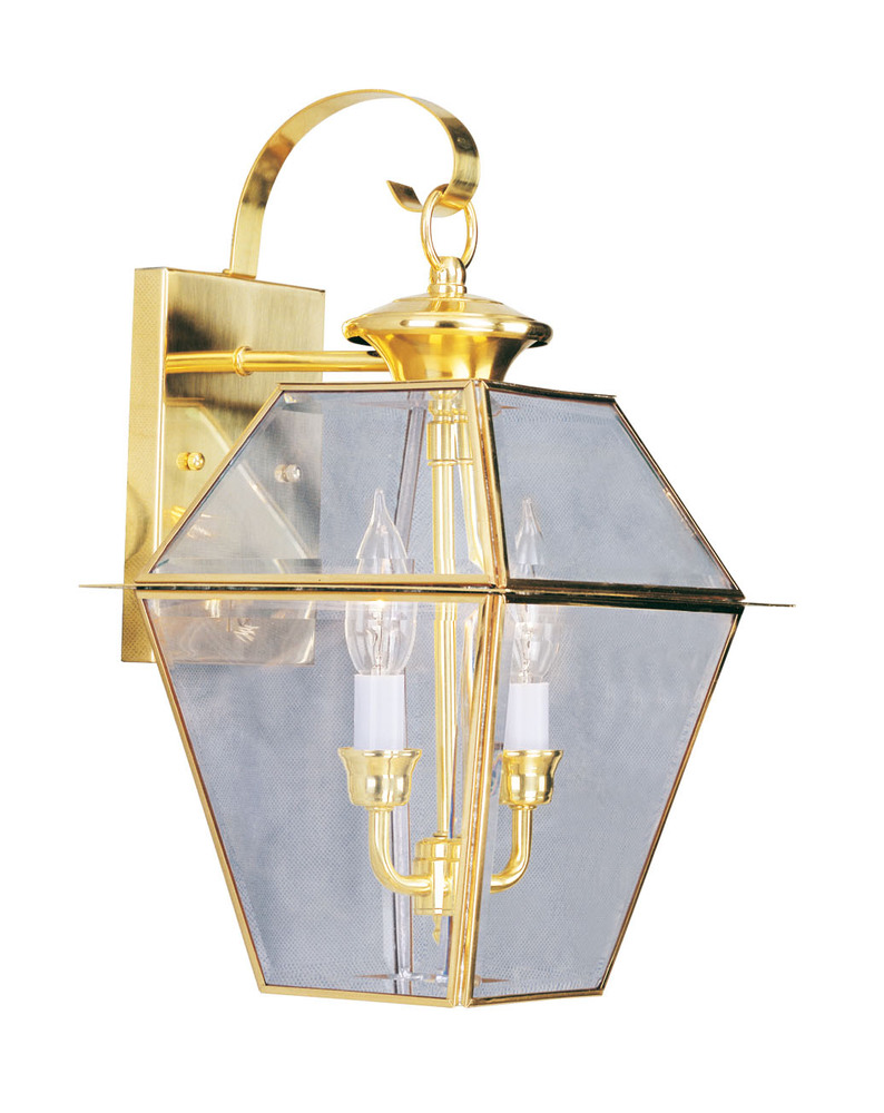 2 Light PB Outdoor Wall Lantern