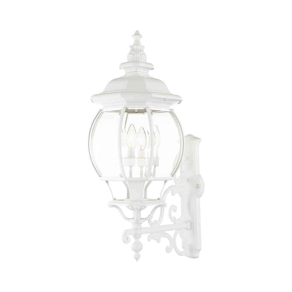 4 Lt Textured White Outdoor Wall Lantern