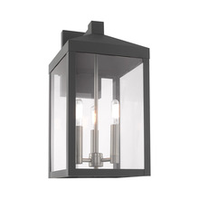 Livex Lighting 20584-76 - 3 Lt Scandinavian Gray Outdoor Wall Lantern