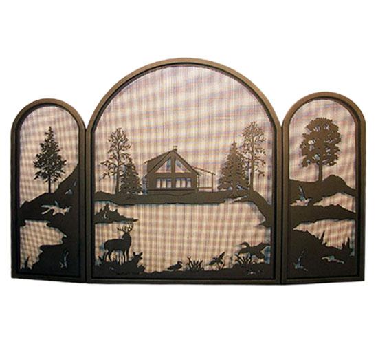 44"W X 31"H Quiet Pond Fireplace Screen