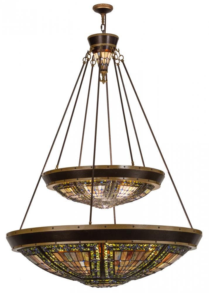 45"W Fleur-de-lis Two Tier Inverted Pendant