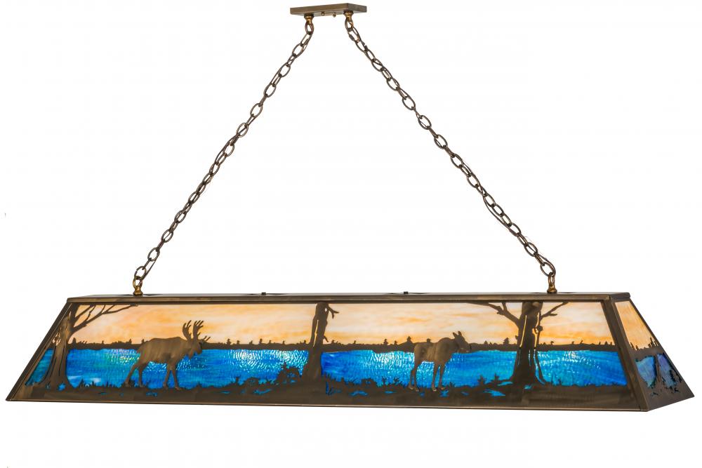 72"L Moose at Lake Oblong Pendant