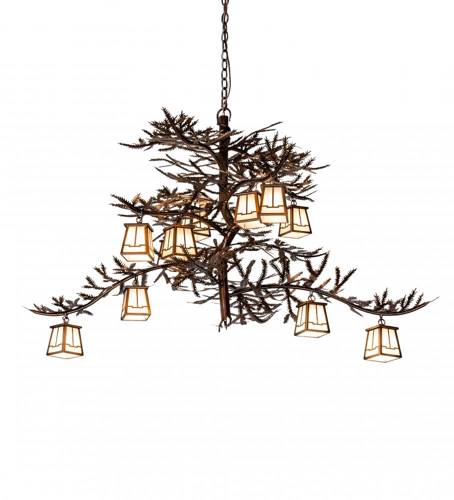 55" Long Pine Branch 12 Light Chandelier