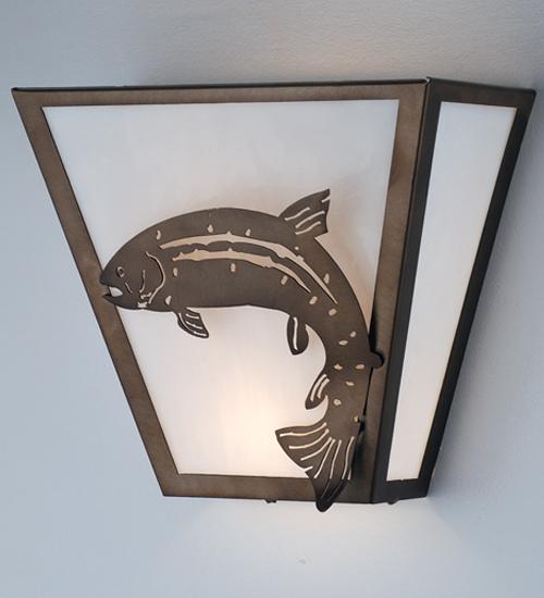 13"W Leaping Trout Wall Sconce