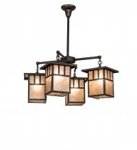 Meyda Blue 239358 - 34" Wide Hyde Park Double Bar Mission 4 Light Chandelier