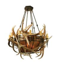 Meyda Blue 81310 - 56"W Antlers Elk Chandelier