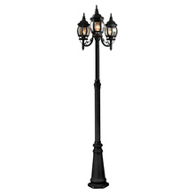 Artcraft AC8099BK - Classico 3-Light Outdoor Lantern and Post