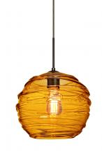 Besa Lighting 1JT-462782-EDIL-BR - Besa Wave 10 Pendant Bronze Amber 1x8W LED Filament