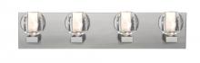 Besa Lighting 4WF-BOCABB-SN - Besa, Boca Vanity, Clear Bubble, Satin Nickel Finish, 4x40W Halogen