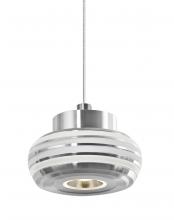 Besa Lighting X-FLOW00-CLFR-LED-SN - Besa, Flower Cord Pendant For Multiport Canopy, Clear/Frost, Satin Nickel Finish, 1x3