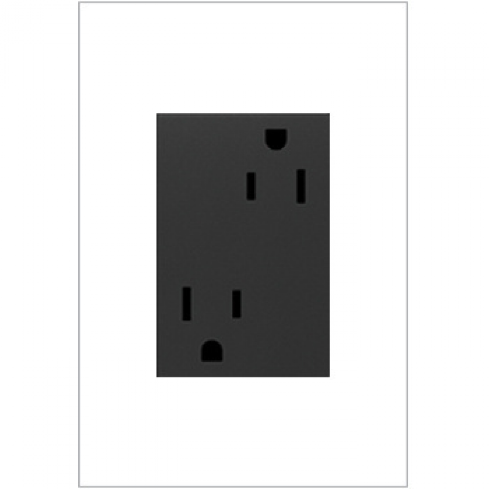 adorne 15A Dual Tamper-Resistant Plus-Size Outlet, Graphite