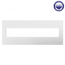 Legrand AWP6GWHW1 - adorne Gloss White-on-White Six-Gang Screwless Wall Plate with Microban