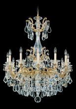 Schonbek 1870 5011-76 - La Scala 12 Light 120V Chandelier in Heirloom Bronze with Clear Heritage Handcut Crystal