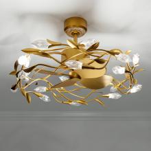 Schonbek 1870 S2432-51OH - Secret Garden Smart Fandelier 32IN LED 3500K 120V Fandelier in Black with Optic Haze Quartz