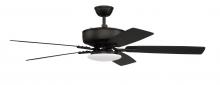 Craftmade P112FB5-52FBGW - Pro Plus 112 52" 5-Blade Ceiling Fan in Flat Black w/ Flat Black/Grey Wood Blades