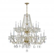 Crystorama 1139-PB-CL-S - Traditional Crystal 16 Light Swarovski Strass Crystal Polished Brass Chandelier