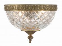 Crystorama 117-8-OB - Crystorama 2 Light Olde Brass Crystal Flush Mount