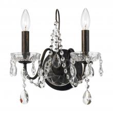 Crystorama 3022-EB-CL-S - Butler 2 Light Swarovski Strass Crystal English Bronze Sconce