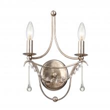 Crystorama 422-SA - Metro 10'' Antique Silver Sconce