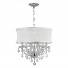 Crystorama 4415-CH-SMW-CL-S - Brentwood 6 Light Swarovski Strass Crystal Polished Chrome Drum Shade Chandelier