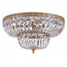 Crystorama 730-OB-CL-S - Crystorama 8 Light Swarovski Strass Crystal Olde Brass Flush Mount