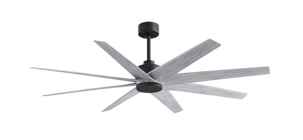 Ariella 8-blade ceiling fan in Matte Black and Barn Wood Tone blades