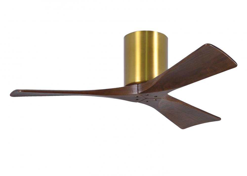 Irene - 3H - Brushed Brass - Walnut Tone Blades - 42" Blades