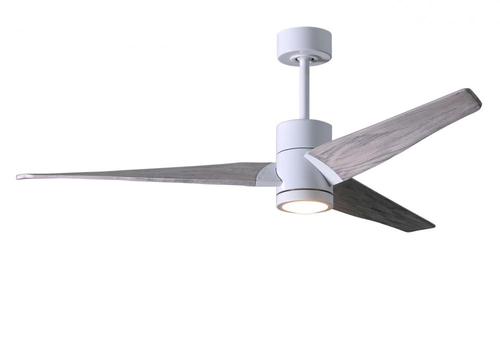 Super Janet - White - Barn Wood Tone Blades - 60" Blades - 10" Downrod