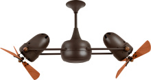 Matthews Fan Company DD-BZZT-WD - Duplo Dinamico - Rotational Ceiling Fan - Bronzette Finish - Wood Blades