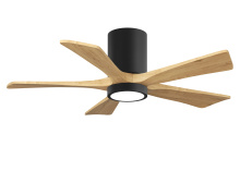 Matthews Fan Company IR5HLK-BK-LM-42 - Irene-5HLK - 42" Five Blade Flush Mount Paddle Fan - 5CCT Integrated LED - Matte Black Finish