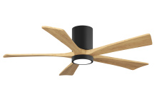 Matthews Fan Company IR5HLK-BK-LM-52 - Irene-5HLK - 52" Five Blade Flush Mount Paddle Fan - 5CCT Integrated LED - Matte Black Finish