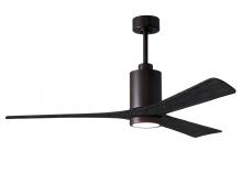 Matthews Fan Company PA3-TB-BK-60 - Patricia-3 three-blade ceiling fan in Textured Bronze finish with 60” solid matte black wood bla