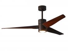 Matthews Fan Company SJ-TB-WN-60 - Super Janet - Textured Bronze - Walnut Tone Blades - 60" Blades - 10" Downrod