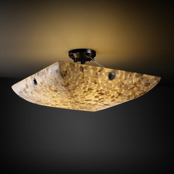 18" LED Semi-Flush Bowl w/ LARGE SQUARE W/ POINT FINIALS