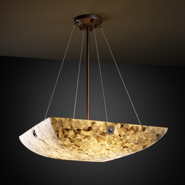 48" LED Pendant Bowl w/ PAIR CYLINDRICAL FINIALS