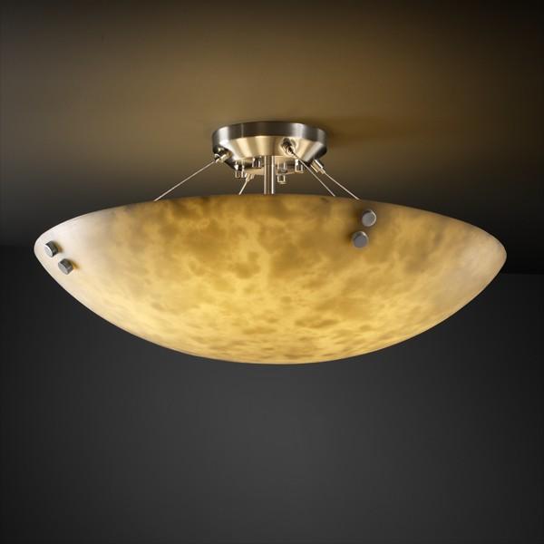 36" Semi-Flush Bowl w/ CONCENTRIC SQUARES FINIALS