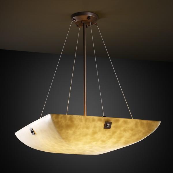 36" Pendant Bowl w/ PAIR CYLINDRICAL FINIALS