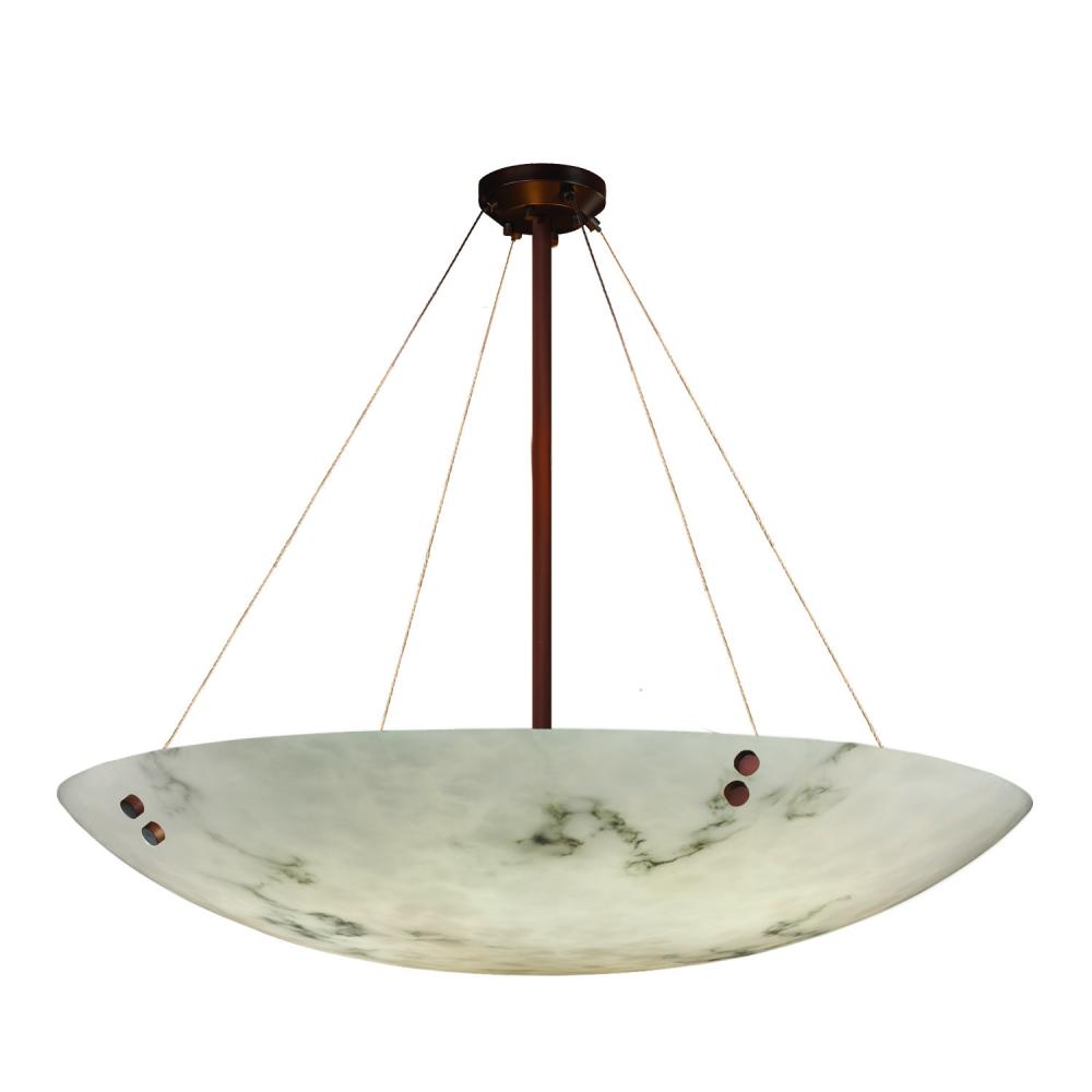 60" Pendant Bowl w/ Pair Square w/ Points Finials