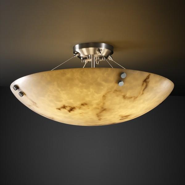 48" Semi-Flush Bowl w/ CONCENTRIC SQUARES FINIALS