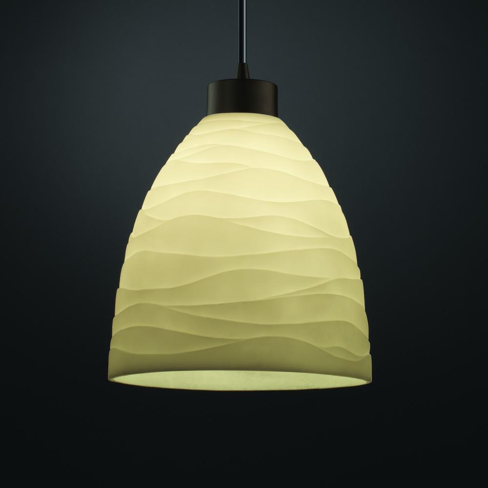 1-Light Large Tapered Cylinder Curved Pendant