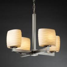 Justice Design Group POR-8829-30-WAVE-MBLK - Modular 4-Light Chandelier