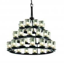 Justice Design Group GLA-8712-16-CLRT-MBLK - Dakota 36-Light 3-Tier Ring Chandelier