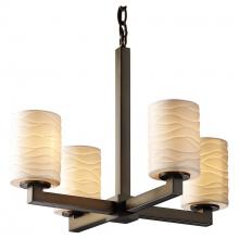 Justice Design Group POR-8829-10-WAVE-DBRZ - Modular 4-Light Chandelier