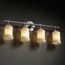 Justice Design Group GLA-8524-16-WHTW-CROM - Tradition 4-Light Bath Bar