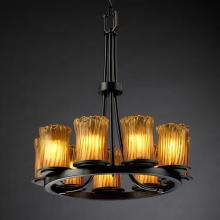 Justice Design Group GLA-8766-16-AMBR-MBLK - Dakota 9-Light Ring Chandelier