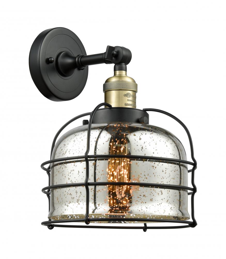 Bell Cage - 1 Light - 9 inch - Black Antique Brass - Adjustable Sconce